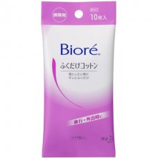 KAO Biore Fukudake Cotton — салфетки для снятия макияжа без умывания, 10 шт.